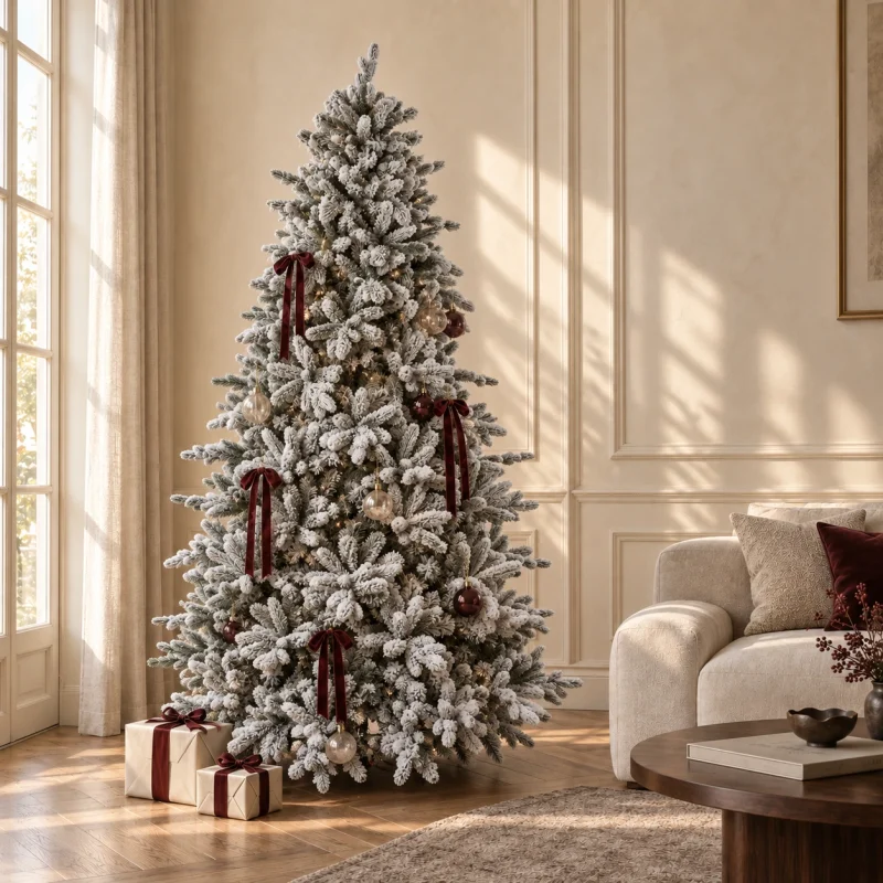 Árbol de Navidad Abeto de Cristal Nevado h 180 cm ø 127 cm