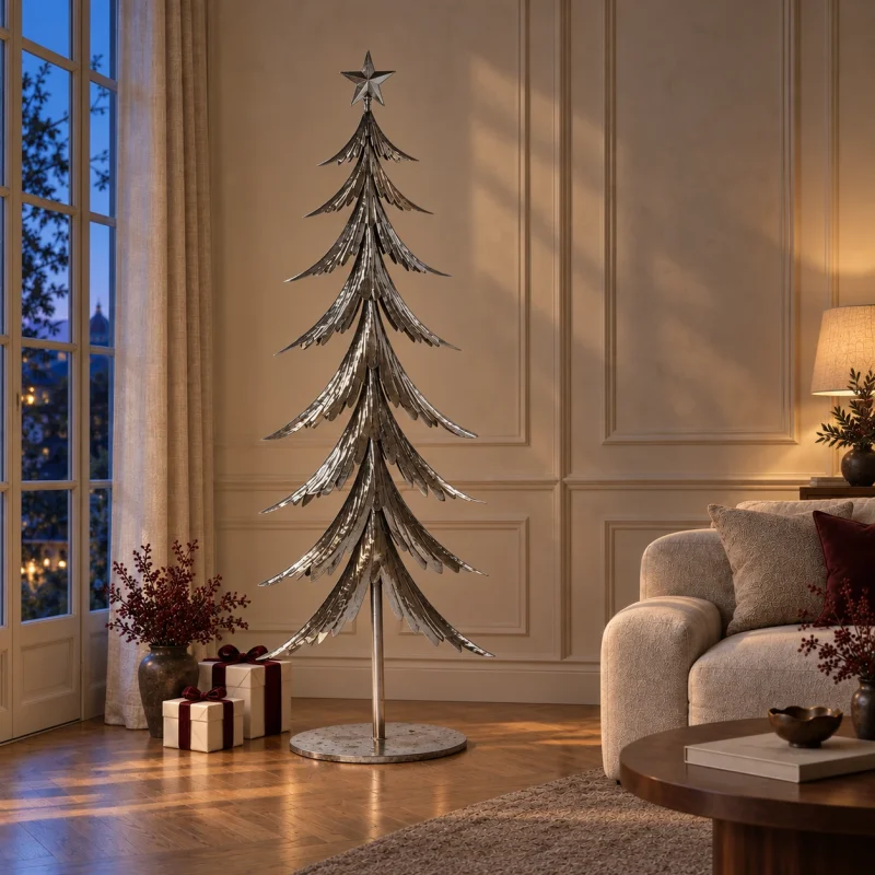 Albero in metallo h 180 cm argento