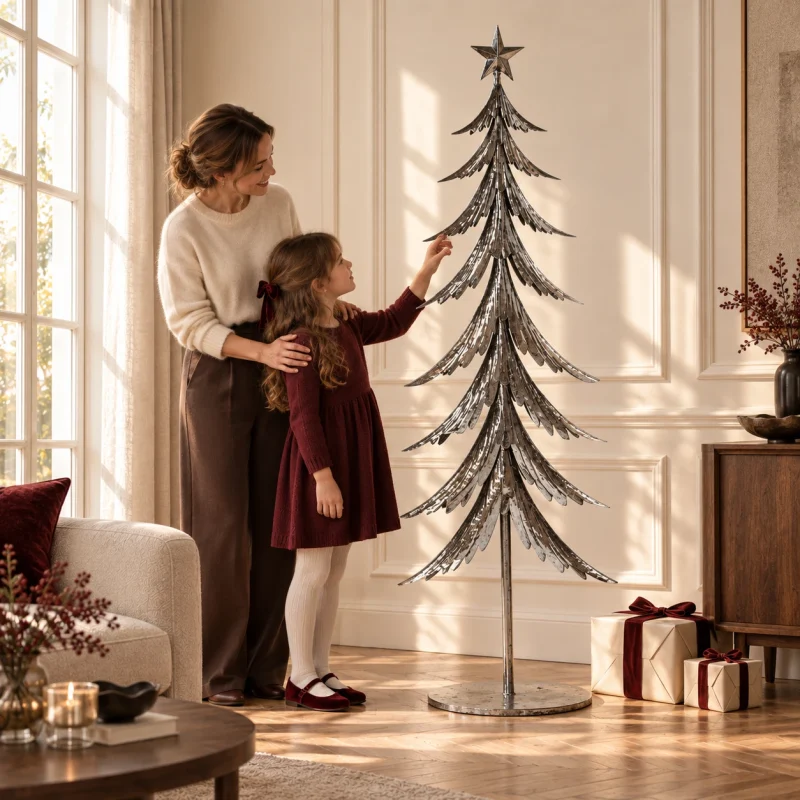 Albero in metallo h 180 cm argento