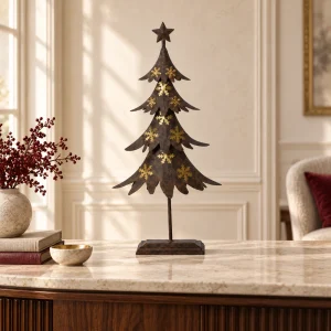 Albero in metallo stile corten h 70 cm