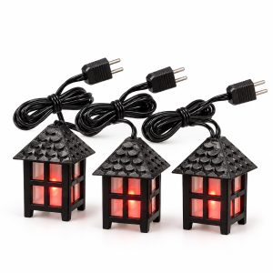 Set 3 Lanterna in plastica di cm.1,5x1,5x2 3,5V attacco E5 Rossa