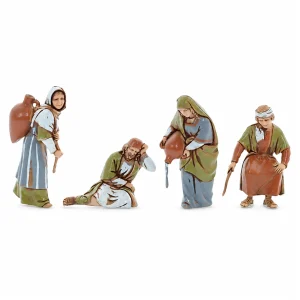 Donne al Pozzo e Cammellieri 4 Soggetti Standard 10 Stile Arabo per Presepi in Scala 1:20