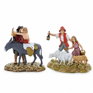 Gruppo con 2 soggetti e animali cm 10 stile 700