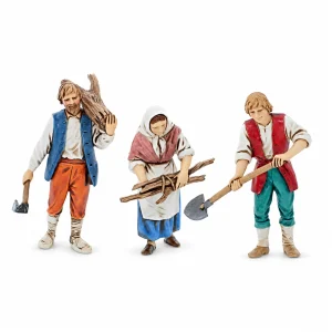 Uomo con Legna, Donna con Legna e Uomo con Pala Standard 10 per Presepe in Stile Napoletano Scala 1:20