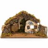 Capanna Standard Casetta Bianca con Finestra e Tetto in Corteccia 36x18x25 cm