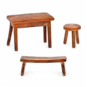 Busta con Tavolo, Panca, Sgabello Standard 10 per Presepe in Scala 1:20