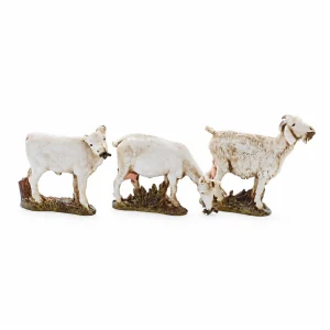 2 Caprette e 1 Vitello Standard 10 per Presepe in Scala 1:20