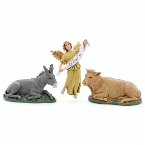 Bue, Asino e Gloria Standard 10 per Presepe in Stile Arabo Scala 1:20