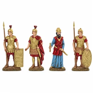 Set Re Erode e 3 Soldati Romani Standard 10 per Presepe in Scala 1:20